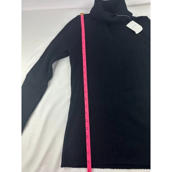 NWT J Mclaughlin Arlette Sweater Medium Turtleneck Knit Ribbed Solid Black - Picture 10 of 11